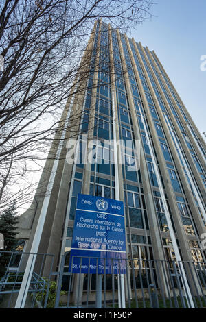Bâtiment principal, l'administration centrale, pour l'Agence internationale de recherche sur le cancer, Lyon. France Banque D'Images