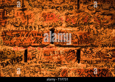 mur de graffiti dans la boîte de nuit de la caverne, liverpool, maison des beatles Banque D'Images