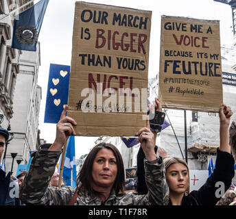 Un million de personnes ont défilé à Londres les peuples autochtones de lutte contre le vote de protestation 23 mars 2019 Brexit Banque D'Images