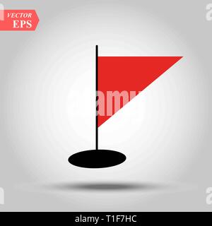 Vector illustration de triangulaire rouge waving flag eps10 Illustration de Vecteur