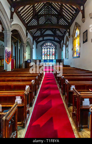 Intérieur de l'église de Jean le Baptiste, Henley in Arden, Warwickshire, Royaume-Uni. Banque D'Images