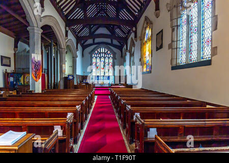 Intérieur de l'église de Jean le Baptiste, Henley in Arden, Warwickshire, Royaume-Uni. Banque D'Images