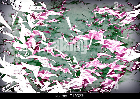 Avec l'image d'arrière-plan vert, rose et blanc des éléments de contraste dans le style abstrait. Banque D'Images