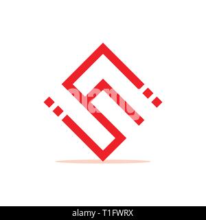 Résumé Points lettres cs logo vector ligne géométrique Illustration de Vecteur