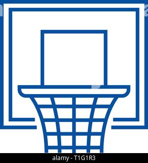 L'icône de la ligne de ballon-panier concept. Panier de basket-ball télévision, signe, symbole vecteur illustration contour. Illustration de Vecteur