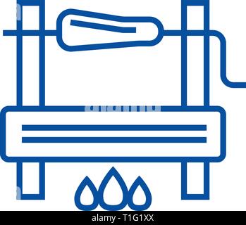 L'icône de la ligne de cuisson Bbg concept. Télévision Cuisine Bbg, signe, symbole vecteur illustration contour. Illustration de Vecteur