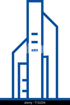 L'icône de la ligne skyscrapper grand concept. Grande télévision skyscrapper, signe, symbole vecteur illustration contour. Illustration de Vecteur