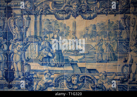 Carreaux bleu azulejo portugais à Lisbonne Banque D'Images
