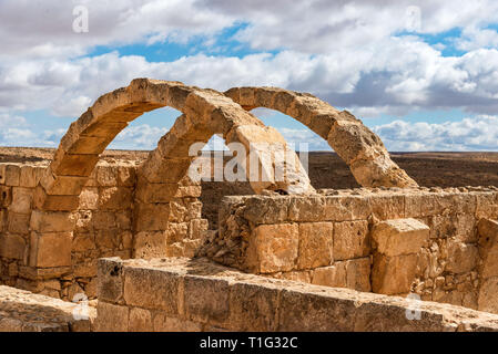 AVDAT, Israël / FEB 19, 2018 : les ruines de cette ville nabatéenne chrétienne dans désert israélien du Néguev, abandonné après le 7e siècle conquête musulmane. Banque D'Images
