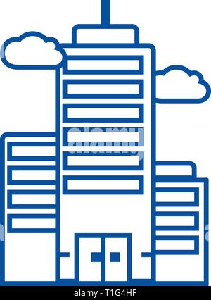 L'icône de la ligne skyscrapper business concept. Vecteur d'affaires télévision skyscrapper symbole, signe, contours illustration. Illustration de Vecteur