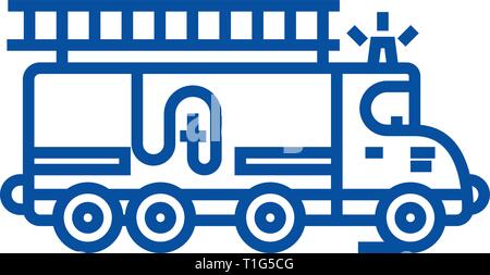 L'icône de la ligne du moteur feu voiture concept. Feu de voiture télévision moteur vector symbole, signe, contours illustration. Illustration de Vecteur