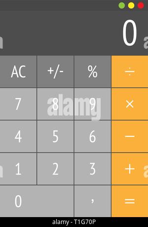 Calculatrice en modèle plat sur un fond blanc, vector Illustration de Vecteur