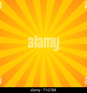 Sunburst arrière-plan. Fond orange avec des lignes radiales pour retro illustration dans pop art style. - Vector illustration Illustration de Vecteur
