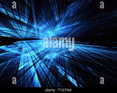 Résumé tehnology générée par ordinateur 3D illustration. Trois dimensions fractales 3D, texture Banque D'Images