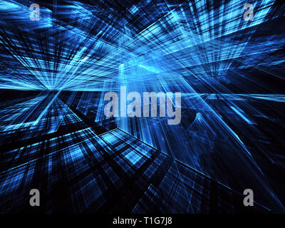 Résumé tehnology générée par ordinateur 3D illustration. Trois dimensions fractales 3D, texture Banque D'Images