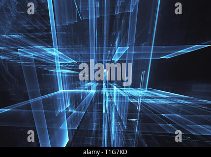 Résumé tehnology générée par ordinateur 3D illustration. Trois dimensions fractales 3D, texture Banque D'Images