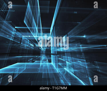 Résumé tehnology générée par ordinateur 3D illustration. Trois dimensions fractales 3D, texture Banque D'Images