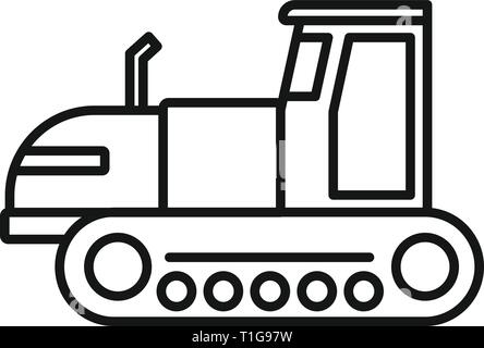 L'icône d'un tracteur à chenilles. Contours d'un tracteur à chenilles icône vecteur pour la conception web isolé sur fond blanc Illustration de Vecteur