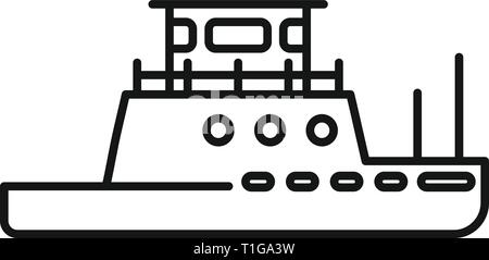 L'icône de remorqueurs. Contours tug boat icône vecteur pour la conception web isolé sur fond blanc Illustration de Vecteur