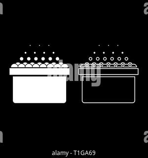 Les bains à remous baignoire avec bain bulles de mousse se détendre salle de bains baignoire spa Icon Set vector illustration couleur blanc style plat simple image Illustration de Vecteur