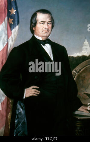 Andrew Johnson (1808-1875). 17e président des États-Unis (1865-1869). Portrait par Frank Buchser (1828-1890), 1866. Banque D'Images