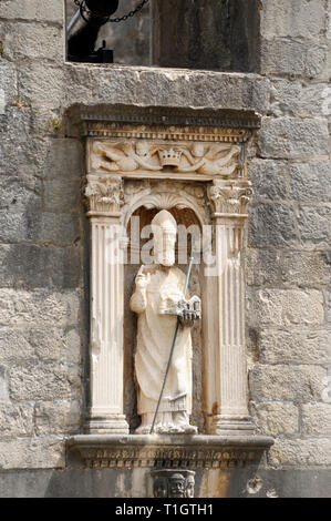 Statue de Saint Blaise, au-dessus de la Porte Pile, Dubrovnik Banque D'Images