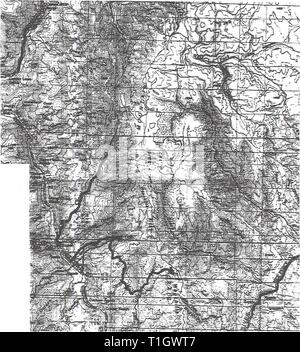 La distribution, l'abondance relative, et la répartition des habitats, l'abondance relative, et les associations d'habitat des amphibiens et reptiles sur Craig Mountain, California distributionrela11llew Année : 1998 1995 Les routes utilisées pour les sondages terrestres Banque D'Images