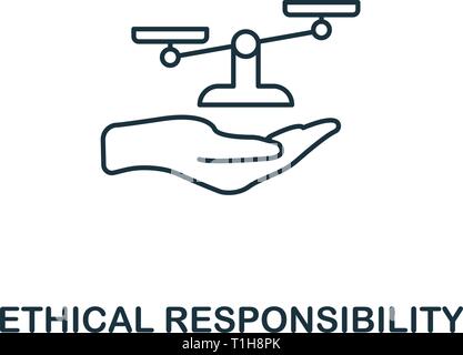 L'icône de la responsabilité éthique. Fine ligne symbole de la conception de l'éthique des affaires collection d'icônes. Responsabilité éthique parfaite pixel pour l'icône web design, Illustration de Vecteur