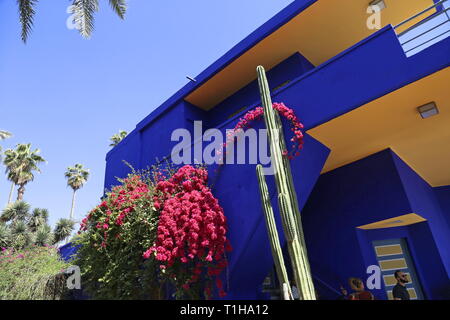 L'atelier de Jacques Majorelle, Jardin Majorelle, Rue Yves Saint Laurent, Gueliz, Marrakech, ville nouvelle, Marrakesh-Safi région, le Maroc, l'Afrique du Nord Banque D'Images