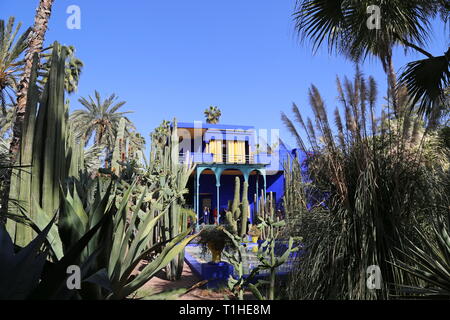 L'atelier de Jacques Majorelle, Jardin Majorelle, Rue Yves Saint Laurent, Gueliz, Marrakech, ville nouvelle, Marrakesh-Safi région, le Maroc, l'Afrique du Nord Banque D'Images