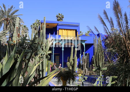 L'atelier de Jacques Majorelle, Jardin Majorelle, Rue Yves Saint Laurent, Gueliz, Marrakech, ville nouvelle, Marrakesh-Safi région, le Maroc, l'Afrique du Nord Banque D'Images