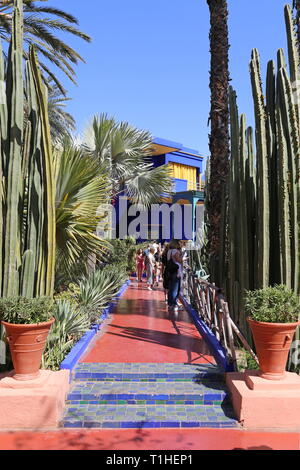 L'atelier de Jacques Majorelle, Jardin Majorelle, Rue Yves Saint Laurent, Gueliz, Marrakech, ville nouvelle, Marrakesh-Safi région, le Maroc, l'Afrique du Nord Banque D'Images