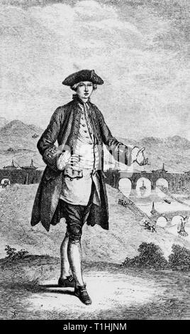 Francis Egerton, 3rd, duc de Bridgewater (1736-1803). Gravure de 'Lives of the Engineers' par Samuel Smiles (1812-1904). Francis Egerton est réputé pour avoir été l'auteur de la navigation intérieure britannique et le commissaire du canal Bridgewater. Le canal Bridgewater a été construit pour lui par l'ingénieur James Brindley (1716-1772). Banque D'Images