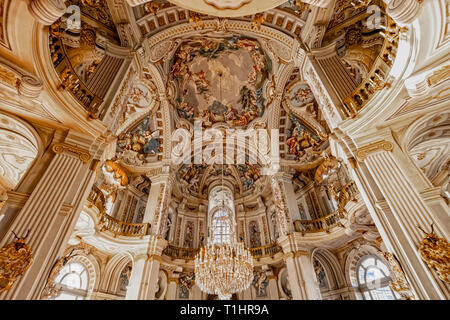 Italie Piémont Stupinigi -Savoie chasse royal palace -central hall Banque D'Images