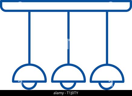 L'icône de la ligne de lumière lampe de plafond concept. Lampe de plafond télévision, signe, symbole vecteur illustration contour. Illustration de Vecteur