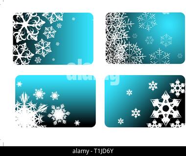 Cartes de Noël avec des flocons de bleu Illustration de Vecteur