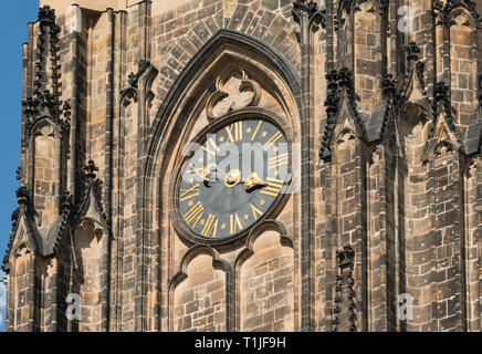 Réveil de la cathédrale St Vitus à Prague Banque D'Images