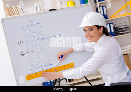 Les femmes travaillant dans le bureau d'architecte Banque D'Images