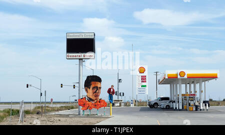 James Dean Memorial à Blackwell's Corner, CA Banque D'Images