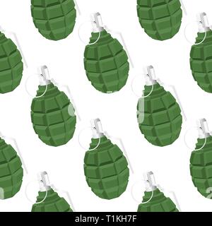 Vert militaire grenade. Motif de fond transparent Illustration de Vecteur