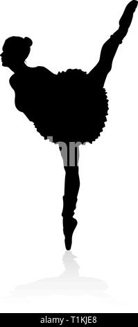 Danseuse de Ballet Ensemble Silhouette Illustration de Vecteur