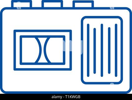 L'icône de la ligne du magnétophone concept. Télévision magnétophone, signe, symbole vecteur illustration contour. Illustration de Vecteur