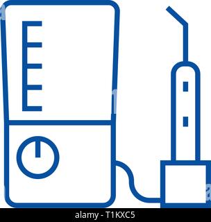 L'icône de la ligne de la machine de forage dent concept. Machine de forage dent symbole vecteur télévision, signe, contours illustration. Illustration de Vecteur