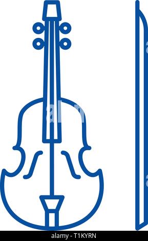 L'icône de la ligne de violon concept. Télévision violon, signe, symbole vecteur illustration contour. Illustration de Vecteur