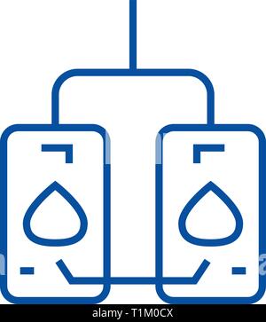 L'icône de la ligne du réservoir de chauffage de l'eau concept. Réservoir de chauffage de l'eau symbole vecteur télévision, signe, contours illustration. Illustration de Vecteur