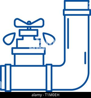 L'icône de la ligne d'alimentation de l'eau concept. Télévision d'approvisionnement en eau, signe, symbole vecteur illustration contour. Illustration de Vecteur