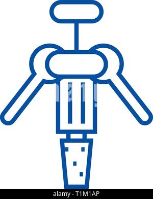L'icône de la ligne de tire-bouchon à vin concept. Tire-bouchon à vin symbole vecteur télévision, signe, contours illustration. Illustration de Vecteur