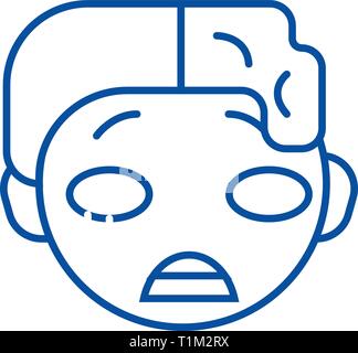 L'icône de la ligne emoji Zomby concept. Zomby télévision emoji, signe, symbole vecteur illustration contour. Illustration de Vecteur