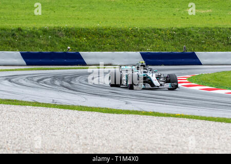 Spielberg/Autriche - 06/29/2018 - # 77 Valtteri Bottas (FIN) dans sa Mercedes W09 au cours du PC1 d'avance sur le Grand Prix d'Autriche 2018 au Red Bull Ring Banque D'Images