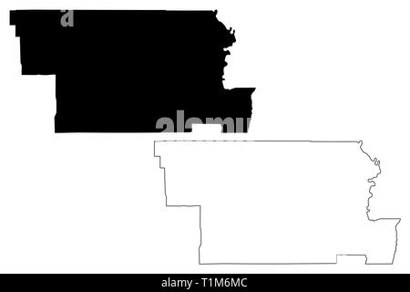 Glenn County, Californie (comtés de Californie, États-Unis d'Amérique,USA, États-Unis, US) map vector illustration gribouillage, croquis Glenn site Illustration de Vecteur